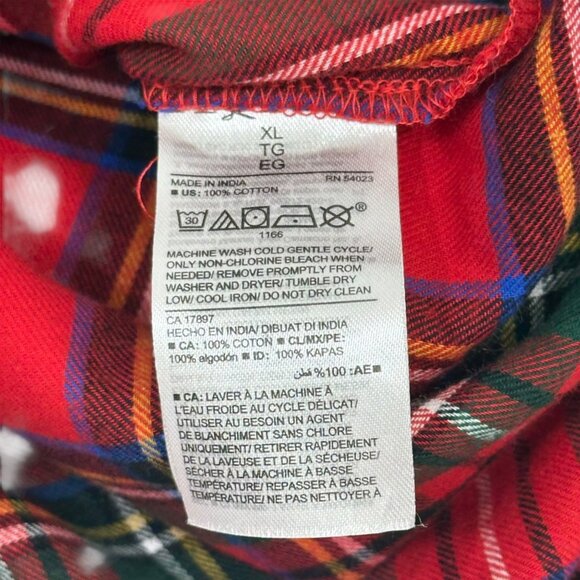 Old Navy Womens Red Plaid Flannel Shirt SZ XL Button-Down Top Holiday/Christmas - Picture 4 of 12